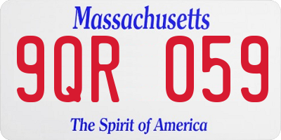 MA license plate 9QR059