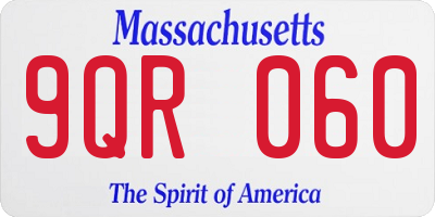 MA license plate 9QR060