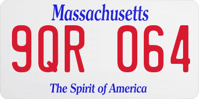 MA license plate 9QR064