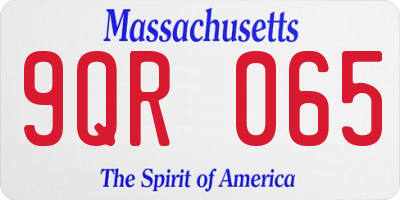 MA license plate 9QR065