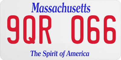 MA license plate 9QR066