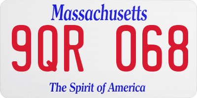 MA license plate 9QR068