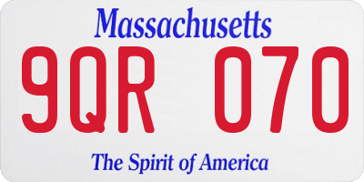 MA license plate 9QR070