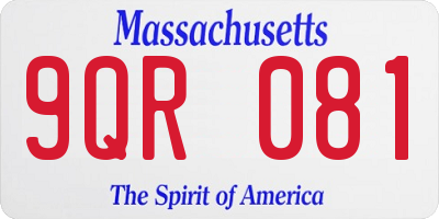 MA license plate 9QR081