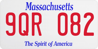 MA license plate 9QR082