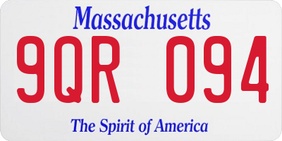 MA license plate 9QR094