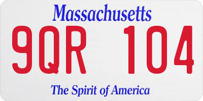 MA license plate 9QR104