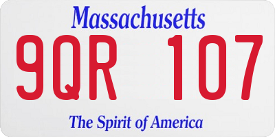 MA license plate 9QR107