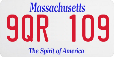 MA license plate 9QR109