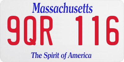 MA license plate 9QR116