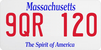 MA license plate 9QR120