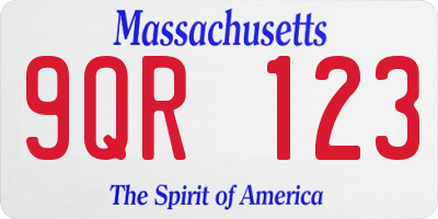 MA license plate 9QR123