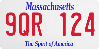 MA license plate 9QR124