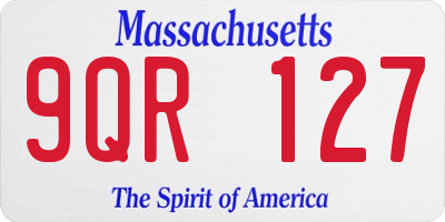 MA license plate 9QR127