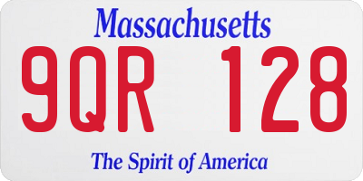 MA license plate 9QR128