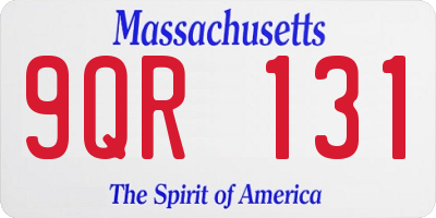 MA license plate 9QR131