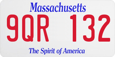 MA license plate 9QR132