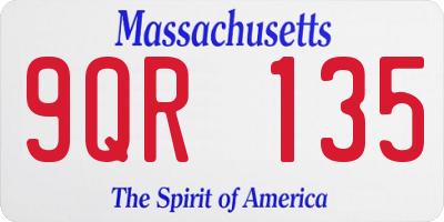 MA license plate 9QR135