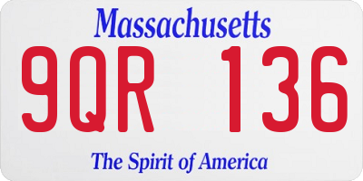 MA license plate 9QR136