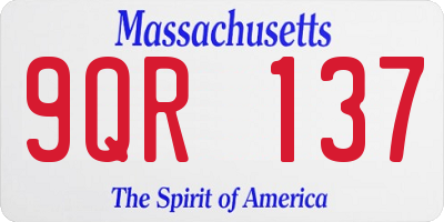 MA license plate 9QR137