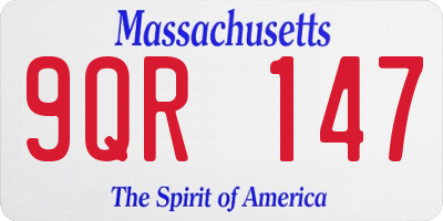 MA license plate 9QR147