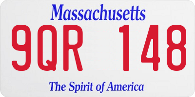 MA license plate 9QR148