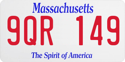 MA license plate 9QR149
