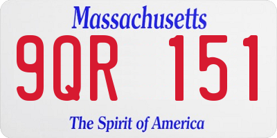 MA license plate 9QR151