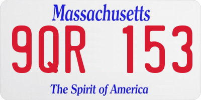 MA license plate 9QR153