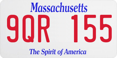 MA license plate 9QR155