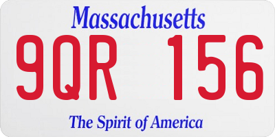 MA license plate 9QR156