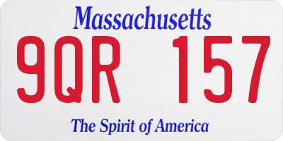 MA license plate 9QR157