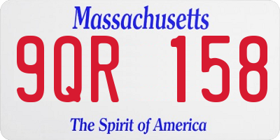 MA license plate 9QR158