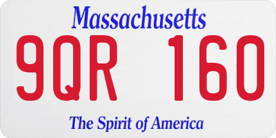 MA license plate 9QR160