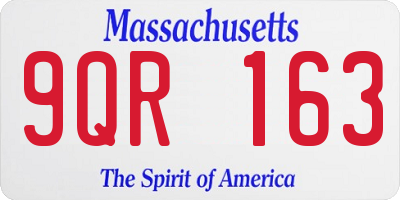 MA license plate 9QR163