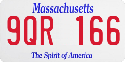 MA license plate 9QR166