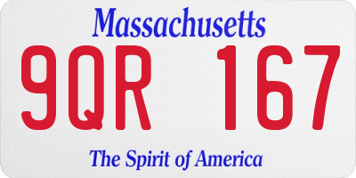 MA license plate 9QR167