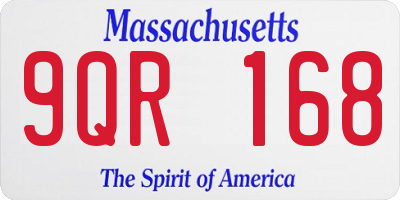 MA license plate 9QR168