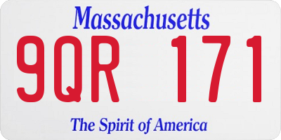 MA license plate 9QR171