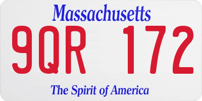 MA license plate 9QR172