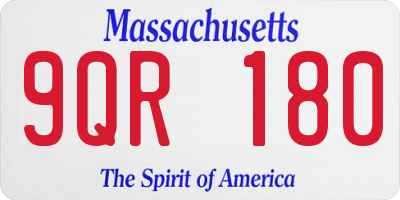 MA license plate 9QR180
