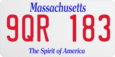 MA license plate 9QR183