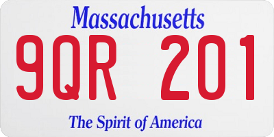 MA license plate 9QR201