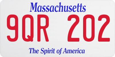 MA license plate 9QR202