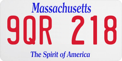 MA license plate 9QR218