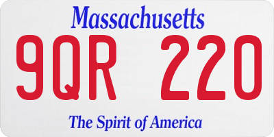 MA license plate 9QR220