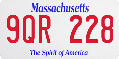 MA license plate 9QR228