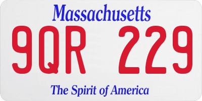 MA license plate 9QR229