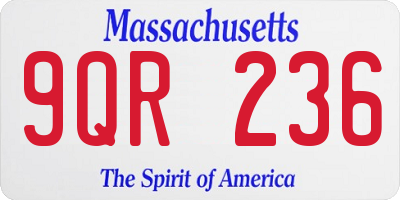 MA license plate 9QR236