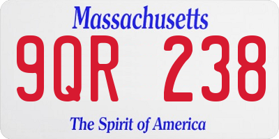 MA license plate 9QR238